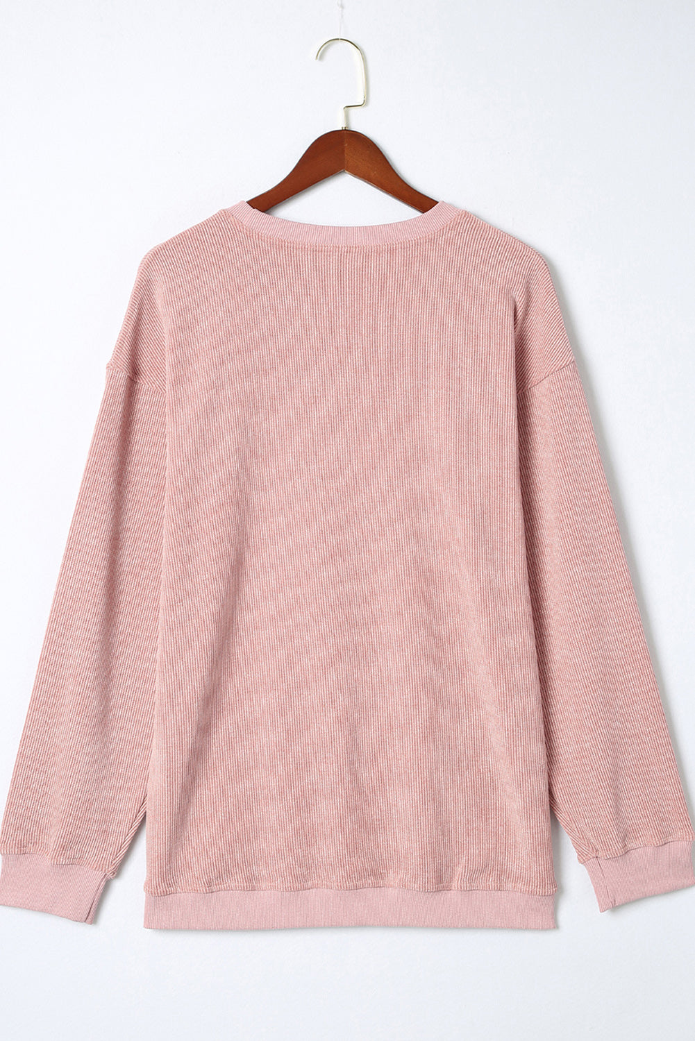 Pink MERRY Christmas Plaid Leopard Print Corded Sweatshirt