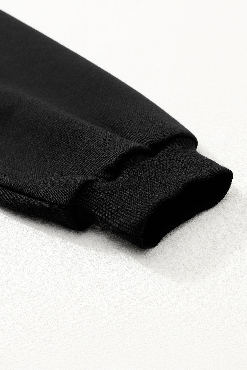 Black Solid Color Puff Sleeve Ruffle Hem Mini Dress