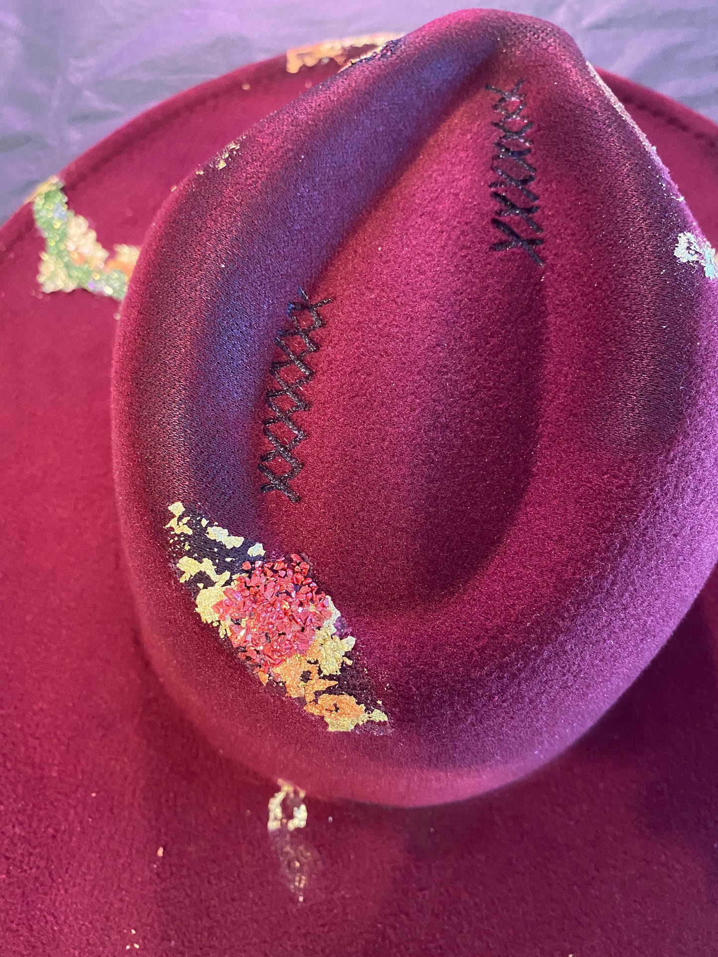 Maroon/Red Brim Hat