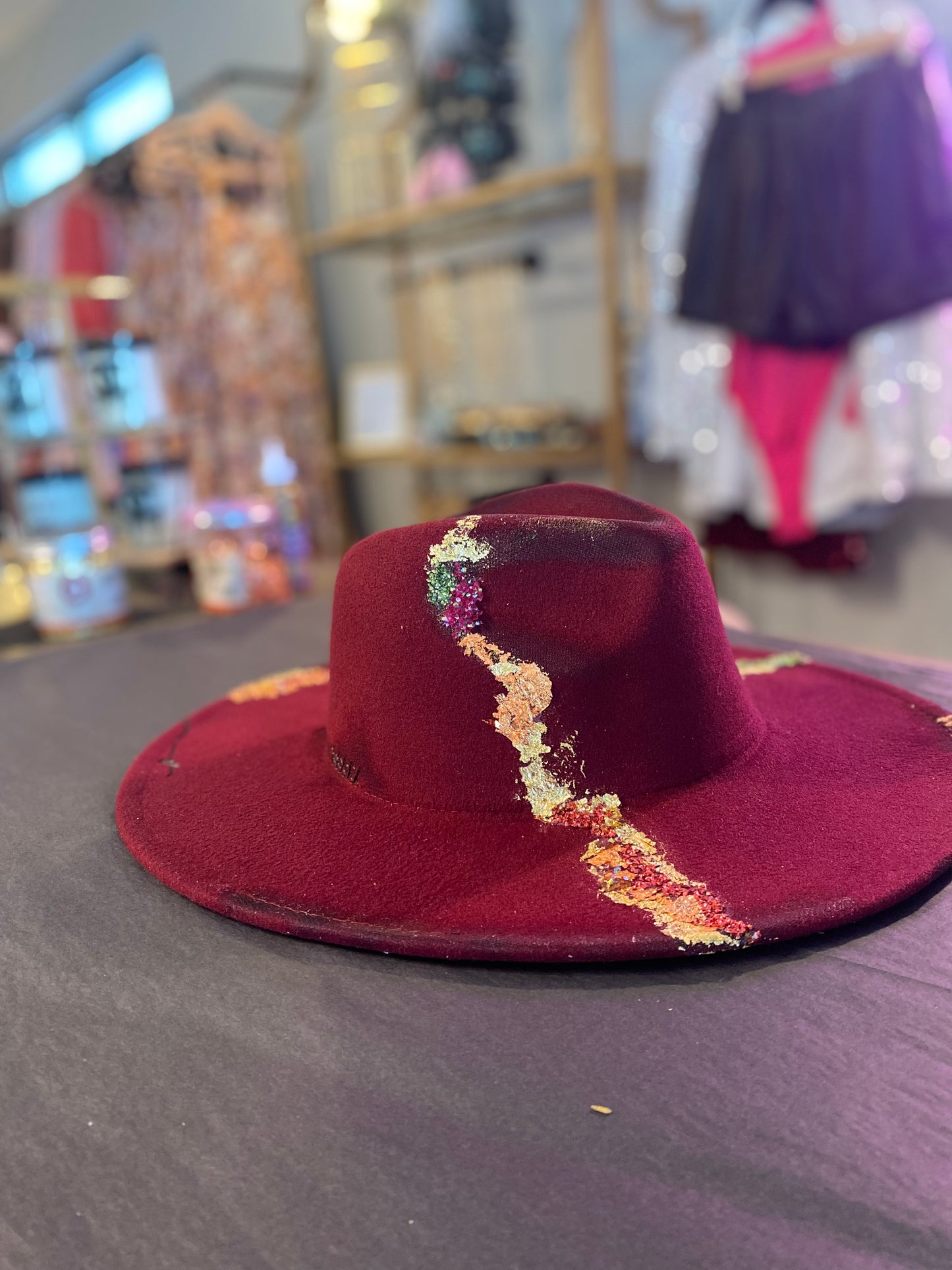 Maroon/Red Brim Hat